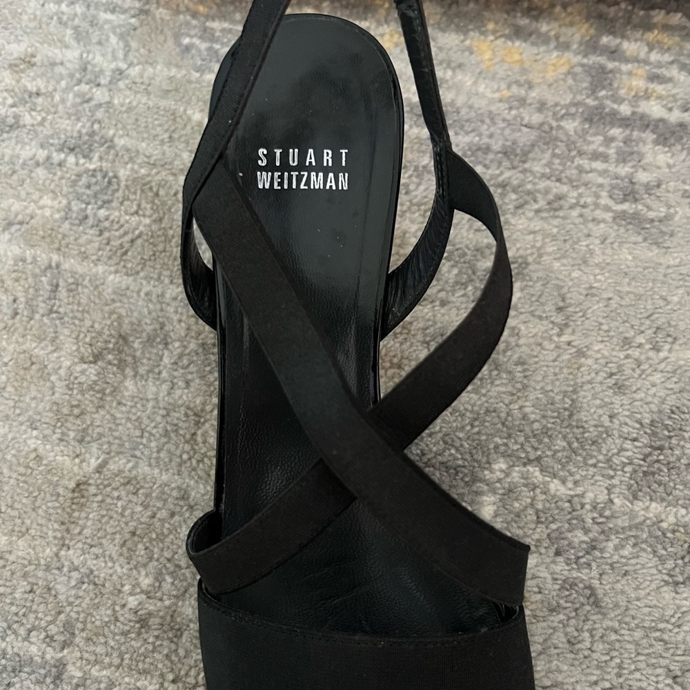 Stuart Weitzman Homestretch Black Elastic Shoes - Picture 3 of 4